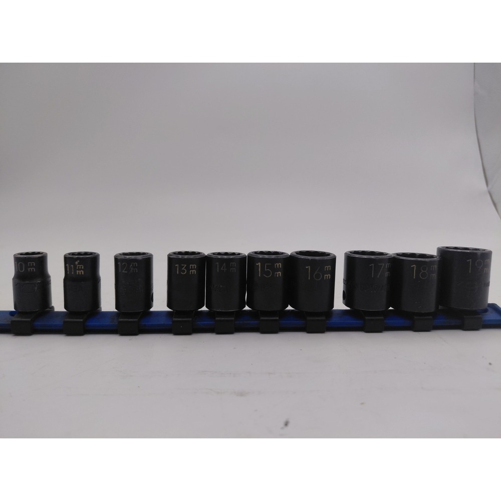 Matco 10pc 3/8" Drive Metric Impact Socket 12 point Set 10mm - 19mm Mechanic